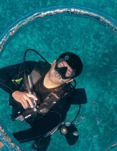 aro de burbujas diver bubble ring open water diver course